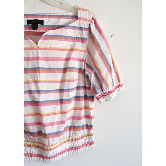 J.Crew Striped Short Sleeve Blouse - Size 00P - Picture 2 of 8